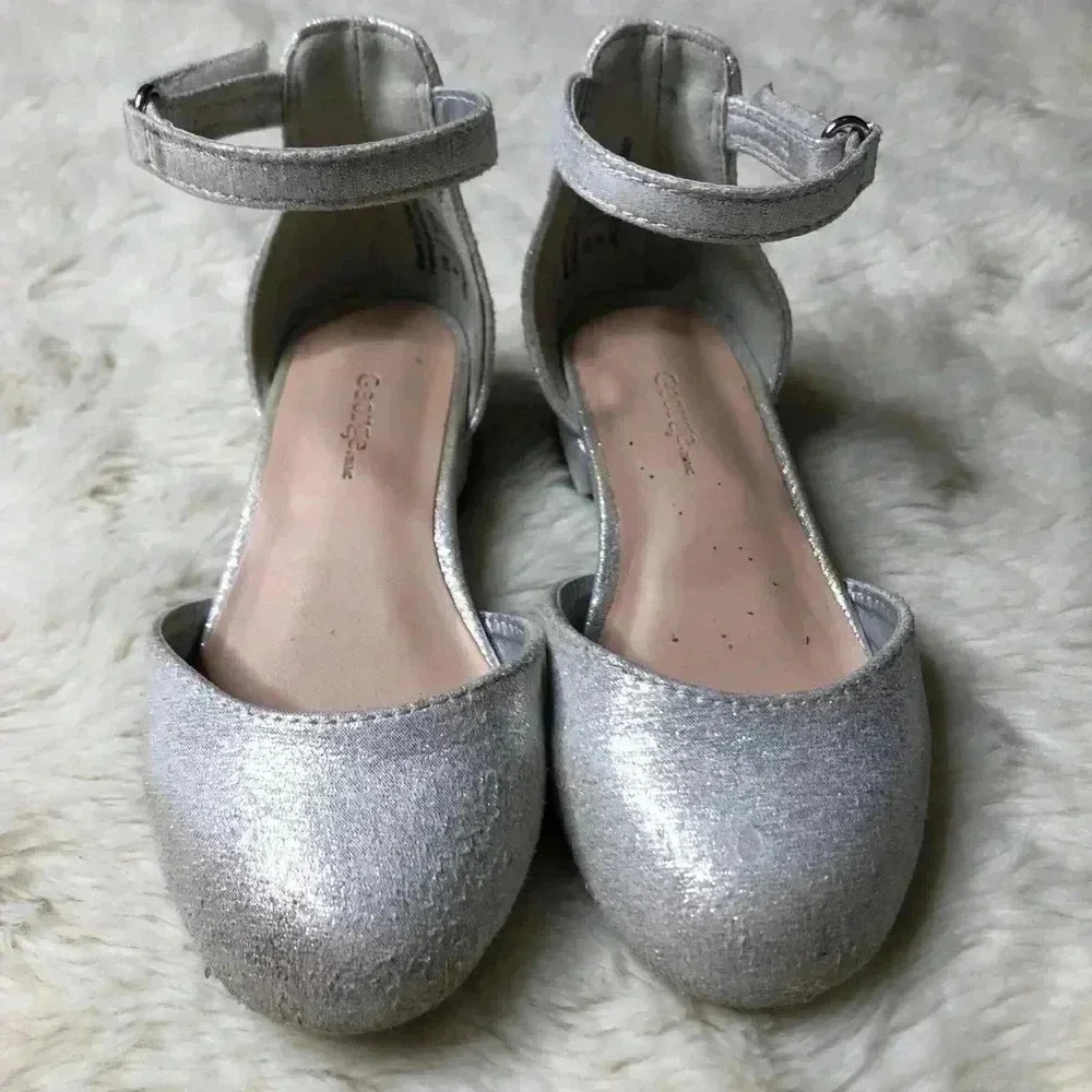 George Girls Silver Shoes Size 9